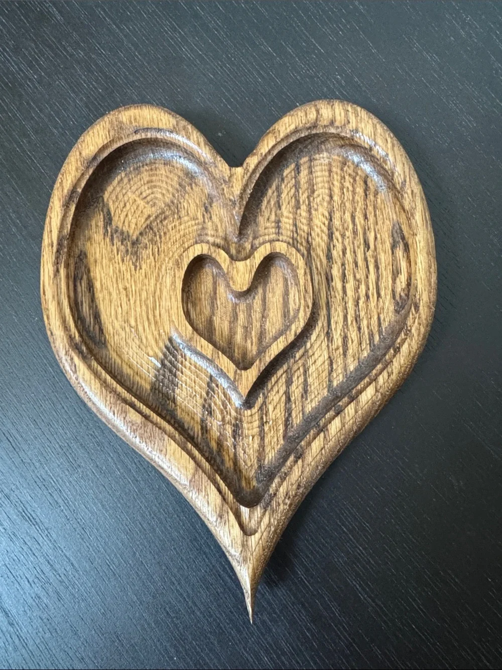 Hand-Carved Wooden Heart Trinket Dish - Walnut